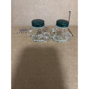 Vintage 1950s Clear Glass Santas Boots Salt & Pepper Shaker Set